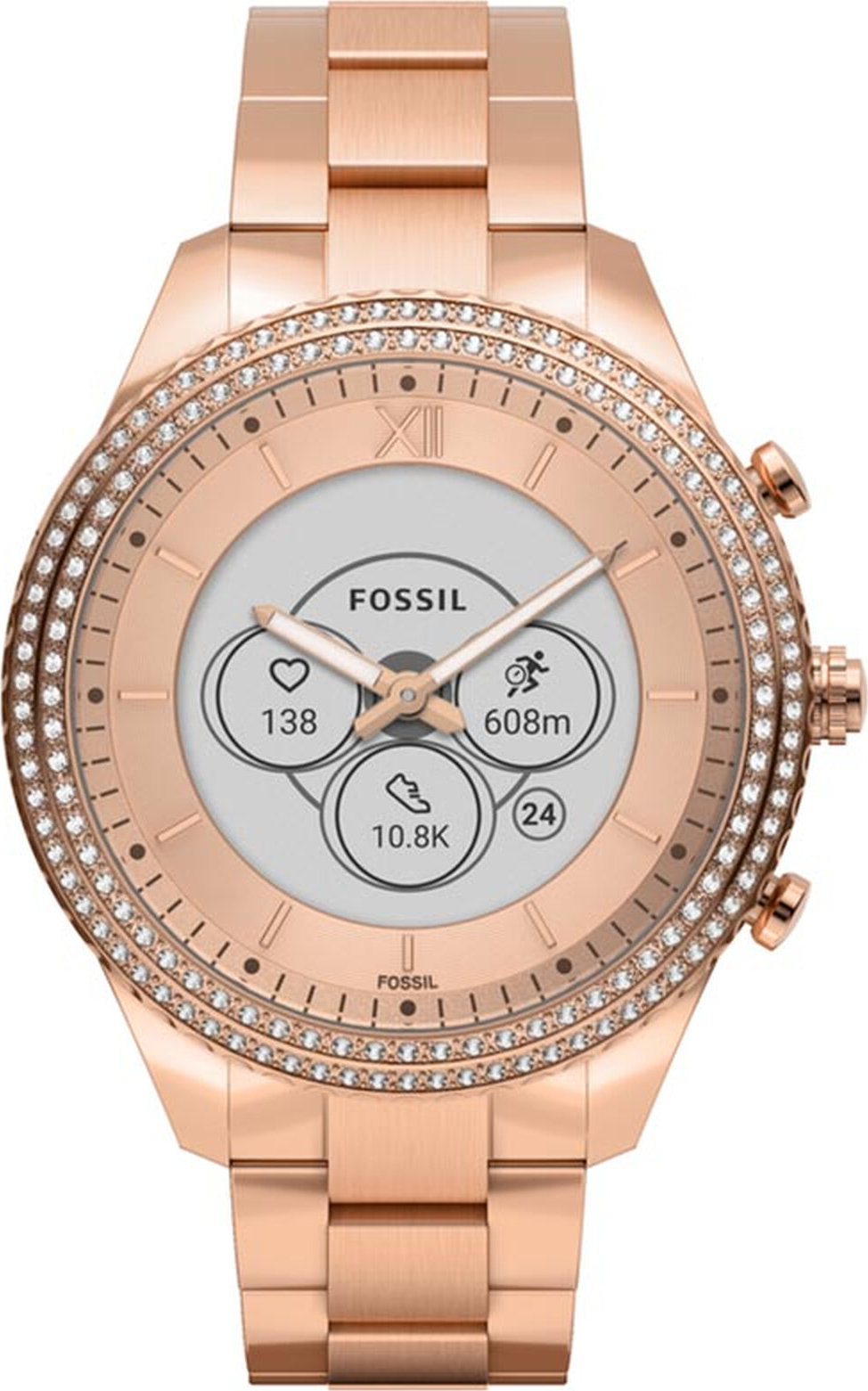 Smart hodinky Fossil Gen 6 Hybrid FTW7063 Rose Gold/Rose Gold