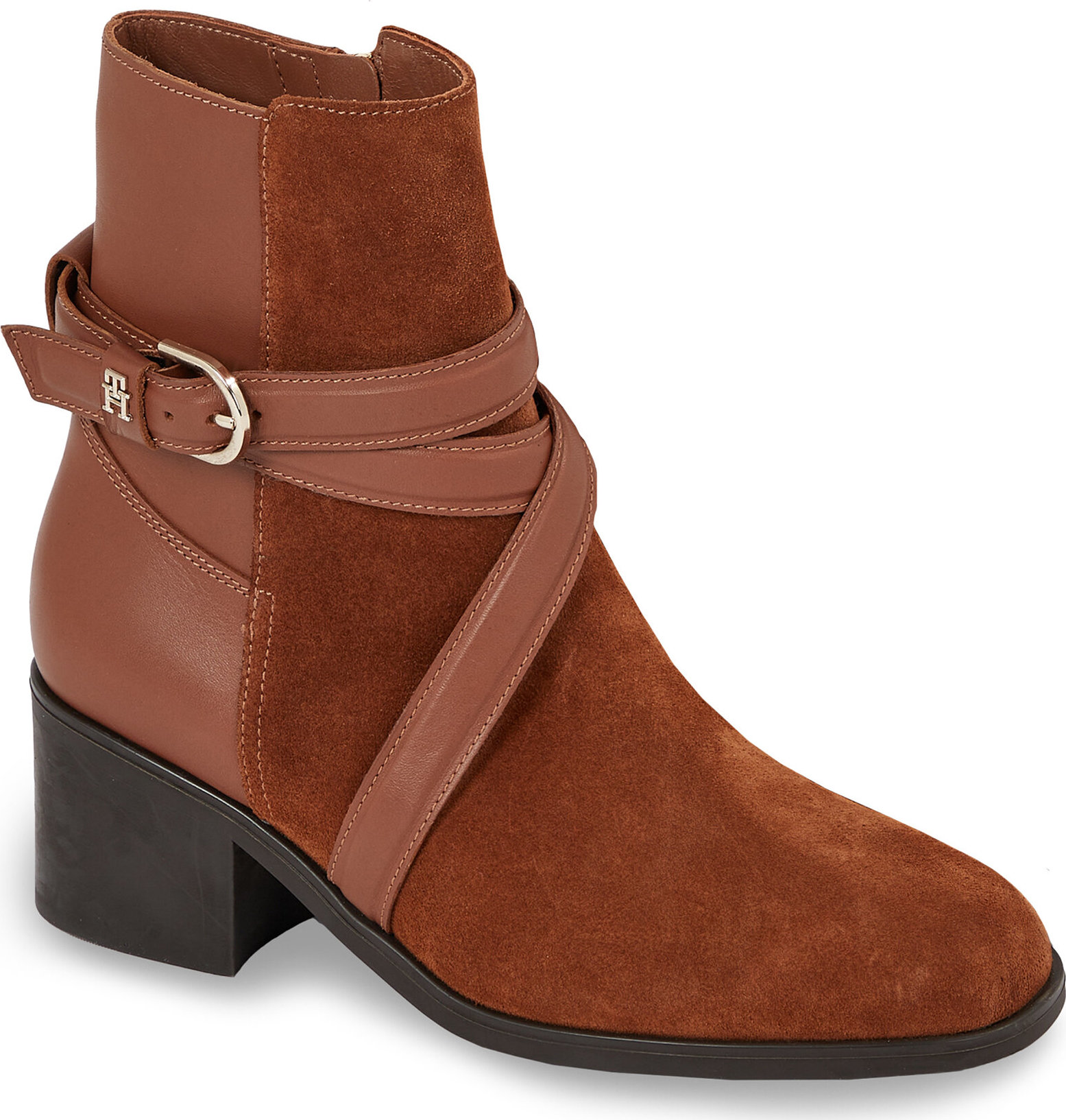 Členková obuv Tommy Hilfiger Elevated Essential Midheel Boot FW0FW07515 Natural Cognac GTU