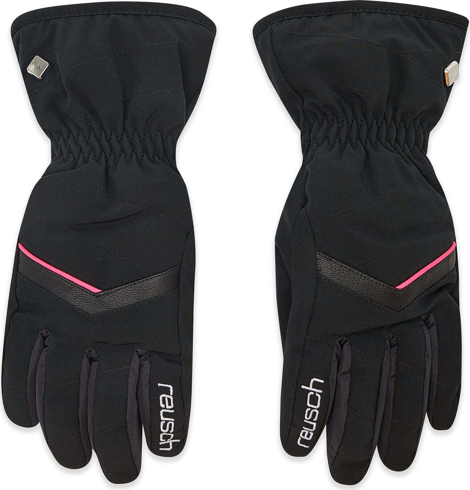 Lyžiarske rukavice Reusch Marisa 6031150 Black/White/Pink Glo 7748