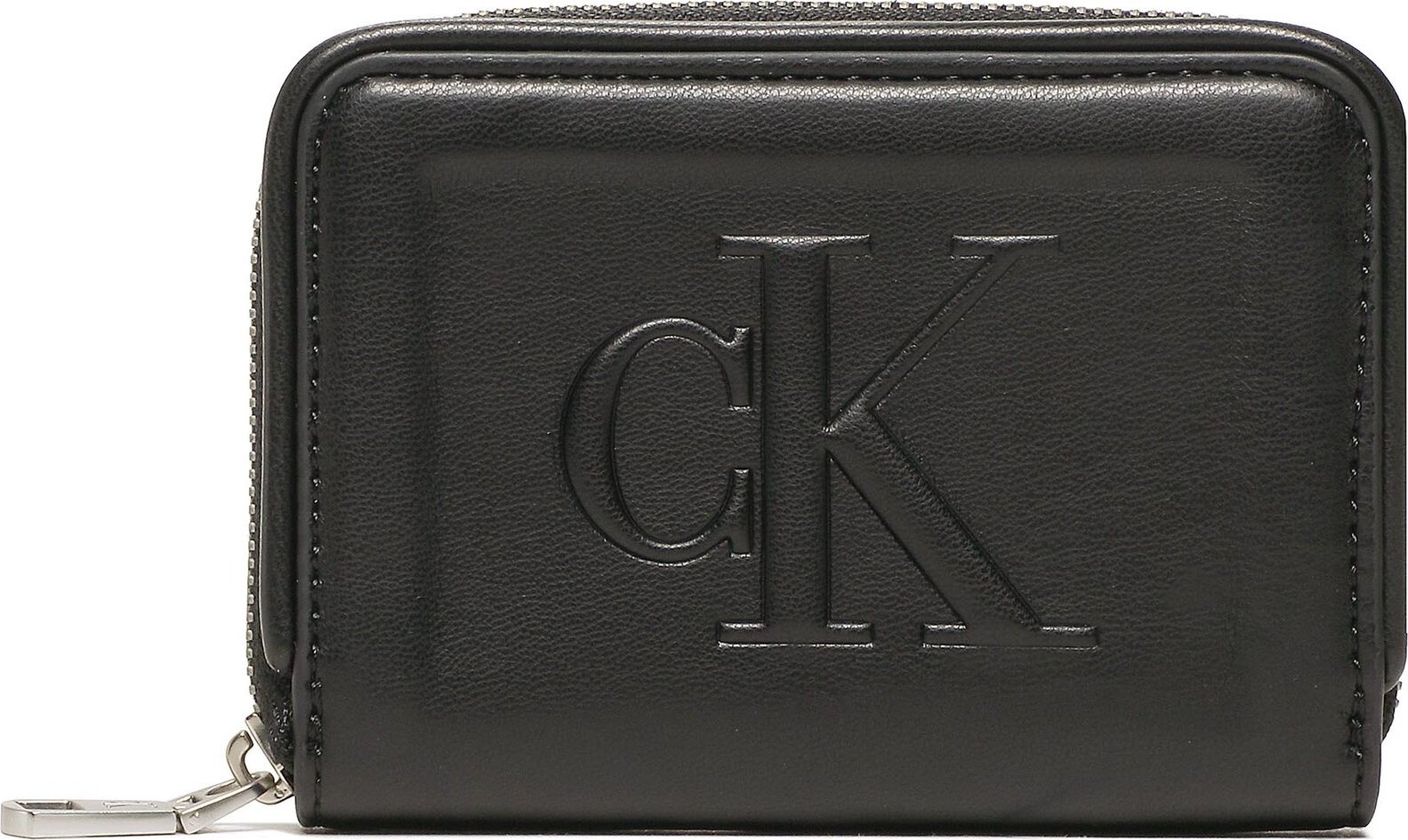 Malá dámska peňaženka Calvin Klein Jeans Sculpted Med Zip Around Pipping K60K610353 BDS