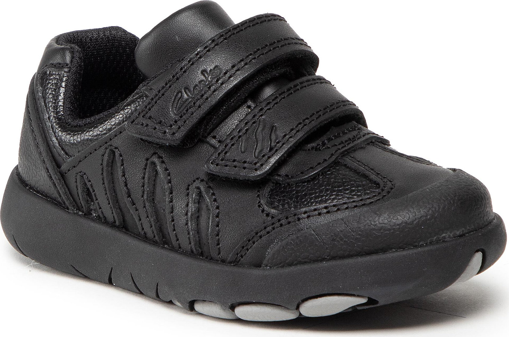 Sneakersy Clarks Rex Stride T 261614396 Black Leather