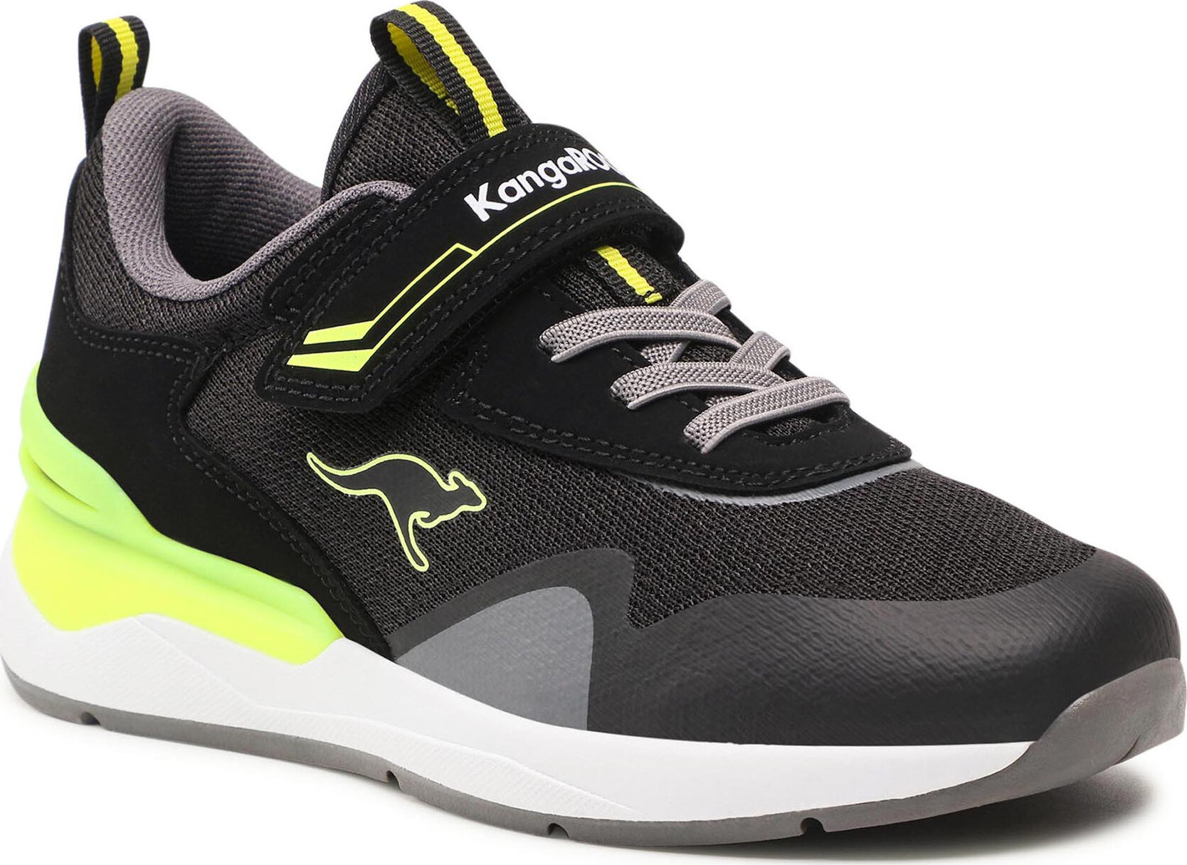 Sneakersy KangaRoos Kd-Gym Ev 18722 000 5062 S Jet Black/Neon Yellow