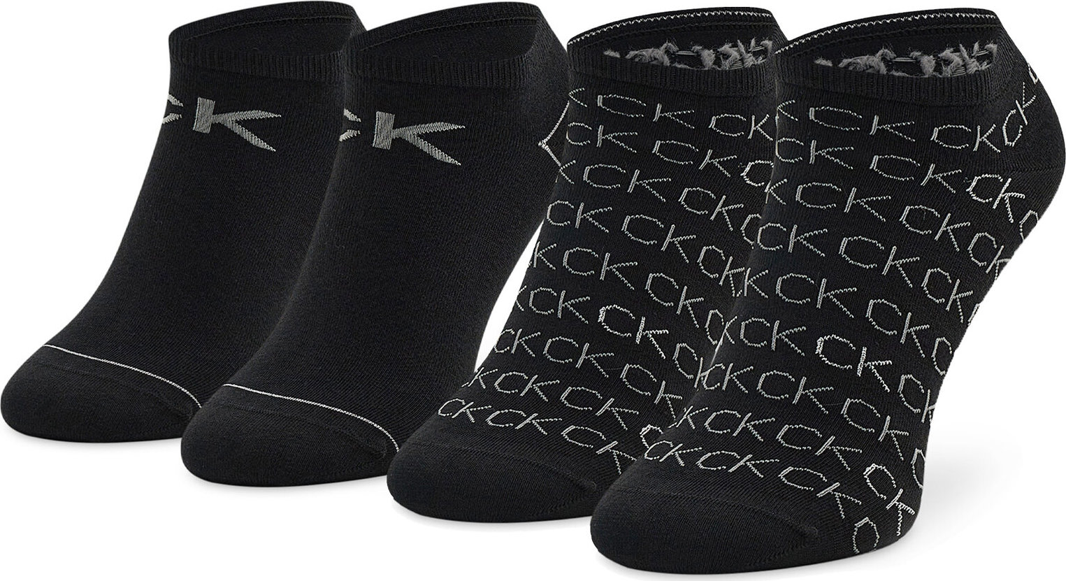 Súprava 2 párov krátkych ponožiek dámskych Calvin Klein 701218779 Black 001