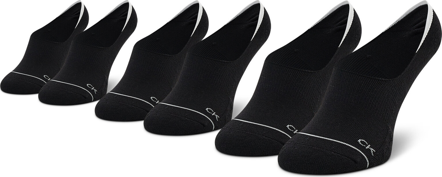 Súprava 3 párov kotníkových ponožiek dámských Calvin Klein 701218764 Black 001