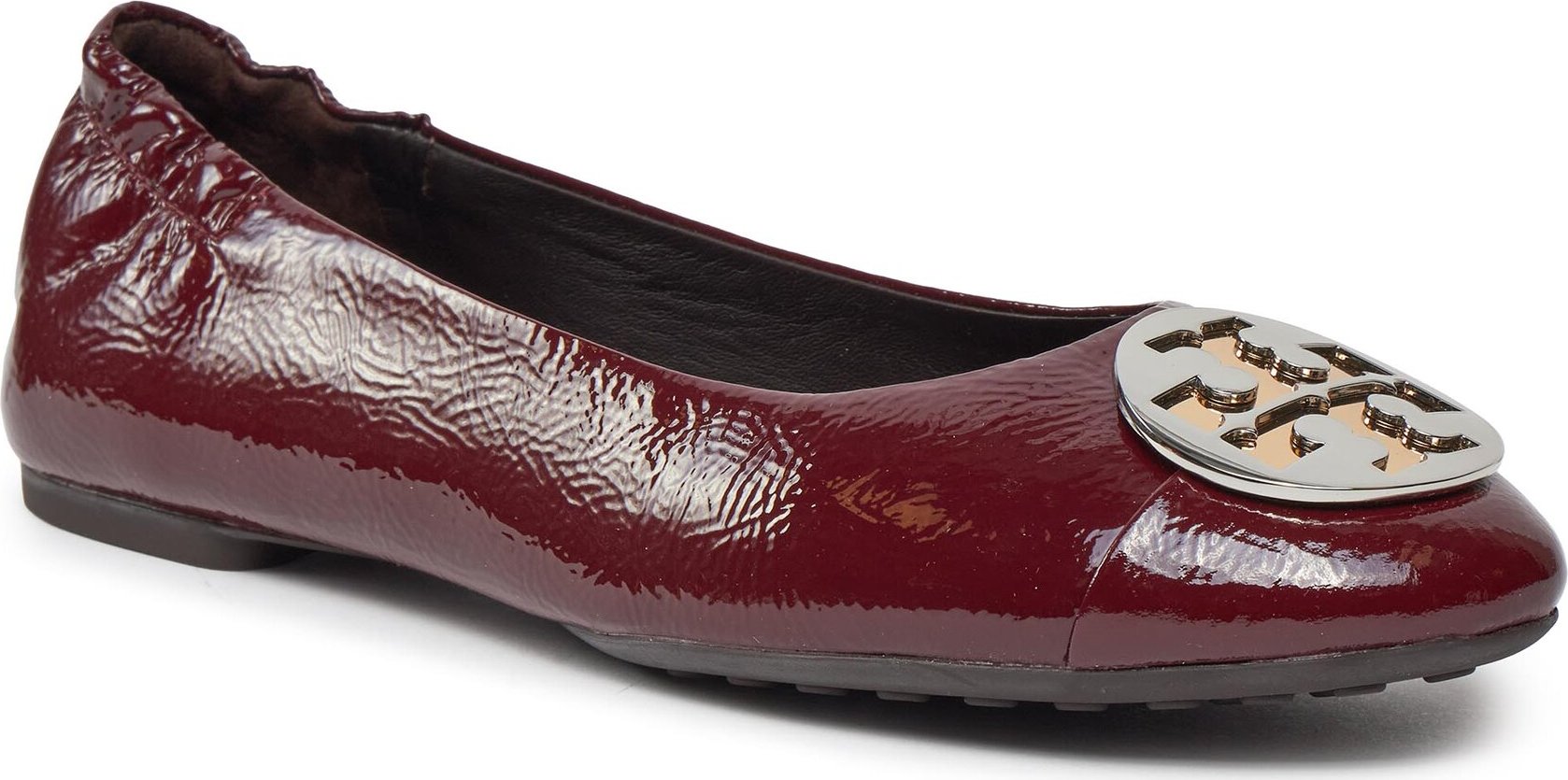 Baleríny Tory Burch Claire Cap-Toe Ballet 156159 Dark Carmine / Gold / Silver 500