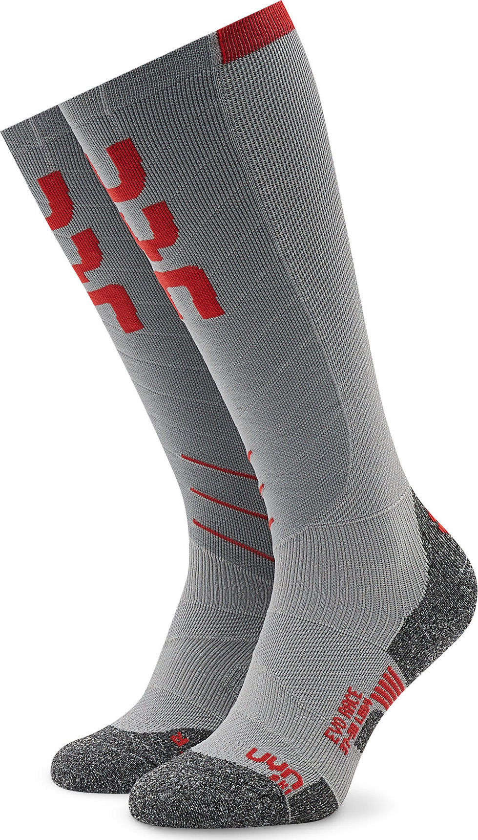 Lyžařské ponožky UYN S100035 Light Grey/Red G226