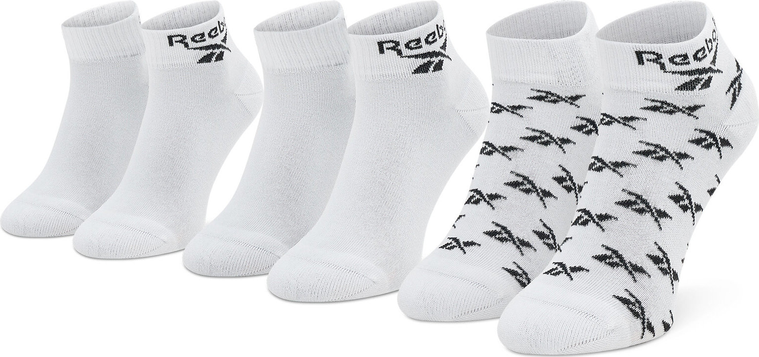 Sada 3 párů vysokých ponožek unisex Reebok Cl Fo Ankle Sock 3P GG6674 White