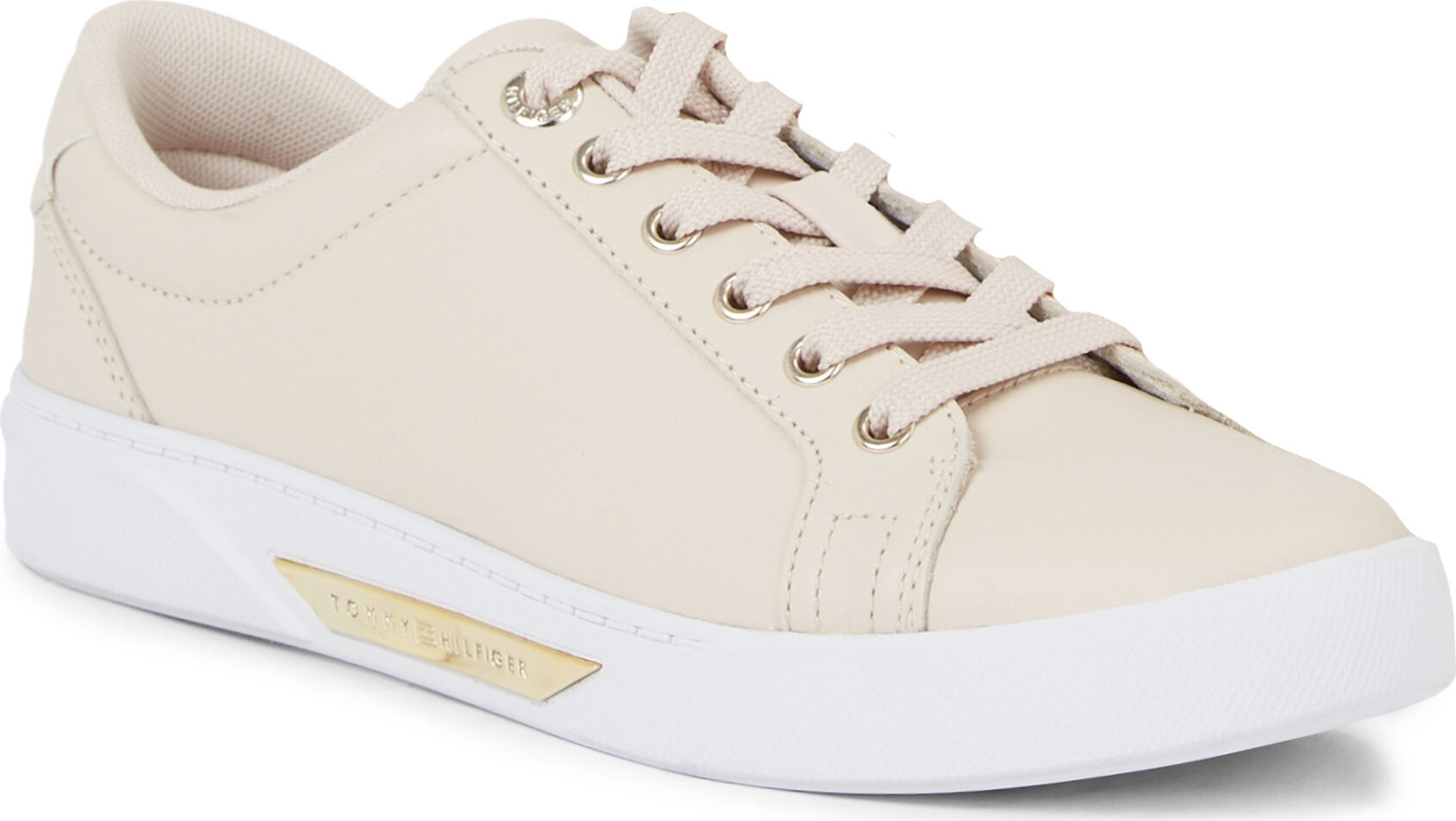 Sneakersy Tommy Hilfiger Golden Hw Court Sneaker FW0FW07560 Cashmere Creme ABH