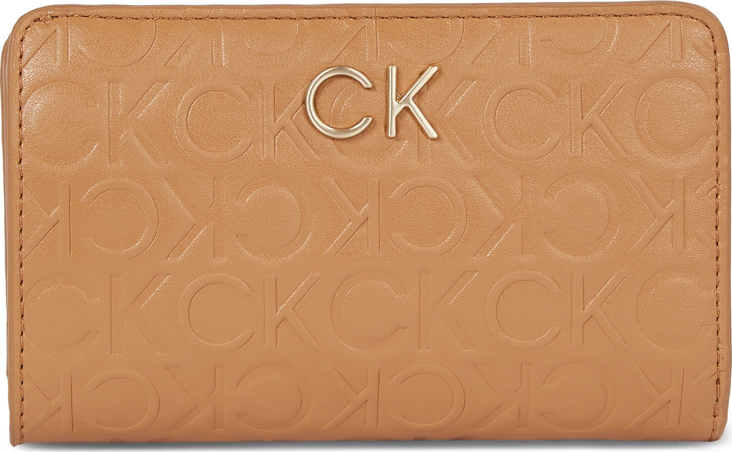 Dámská peněženka Calvin Klein Re-Lock Bifold Fr Wallet Emb K60K611318 Brown Sugar GA5