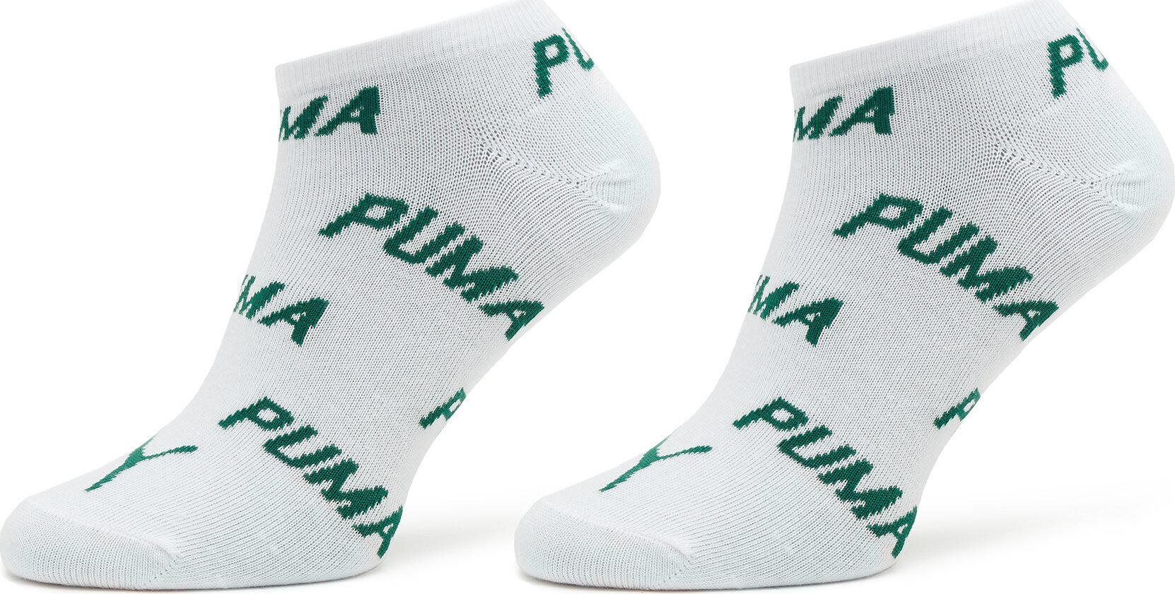 Sada 2 párů nízkých ponožek unisex Puma Unisex Bwt Sneaker 2P 907947 White / Green 09