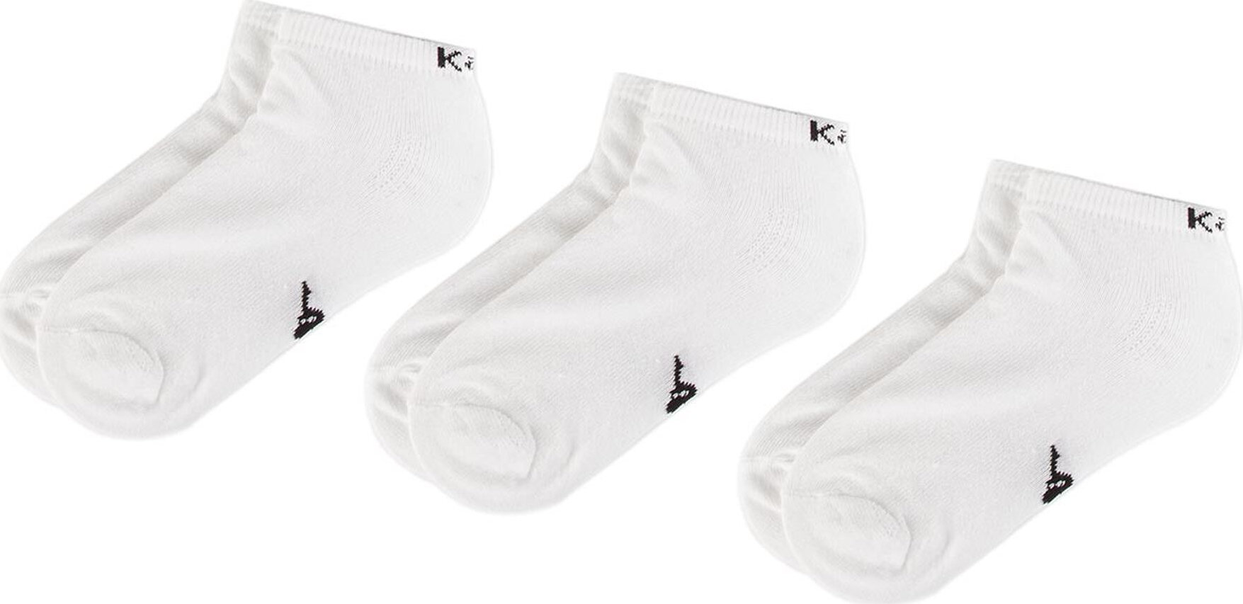 Sada 3 párů nízkých ponožek unisex Kappa 704275 White 001