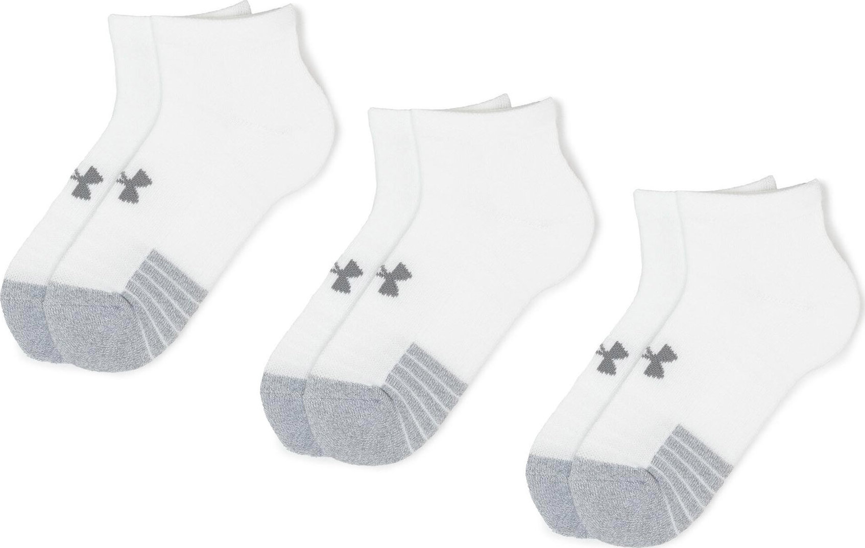 Sada 3 párů nízkých ponožek unisex Under Armour Heatgear Lo Cut Sock 1346753-100 White