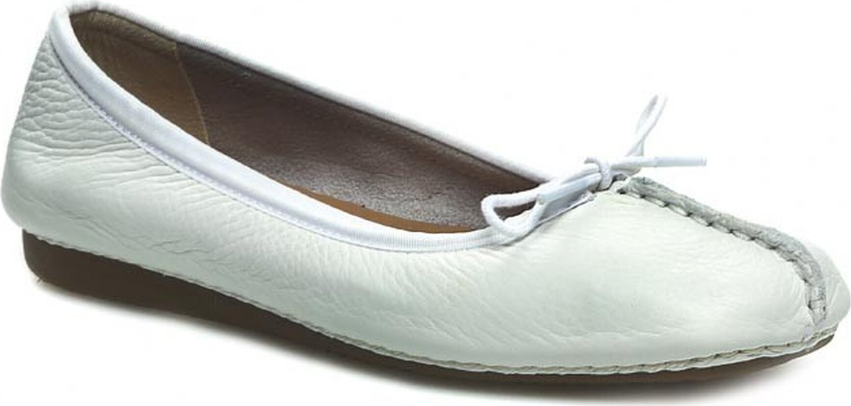 Baleríny Clarks Freckle Ice 203544554 White Leather