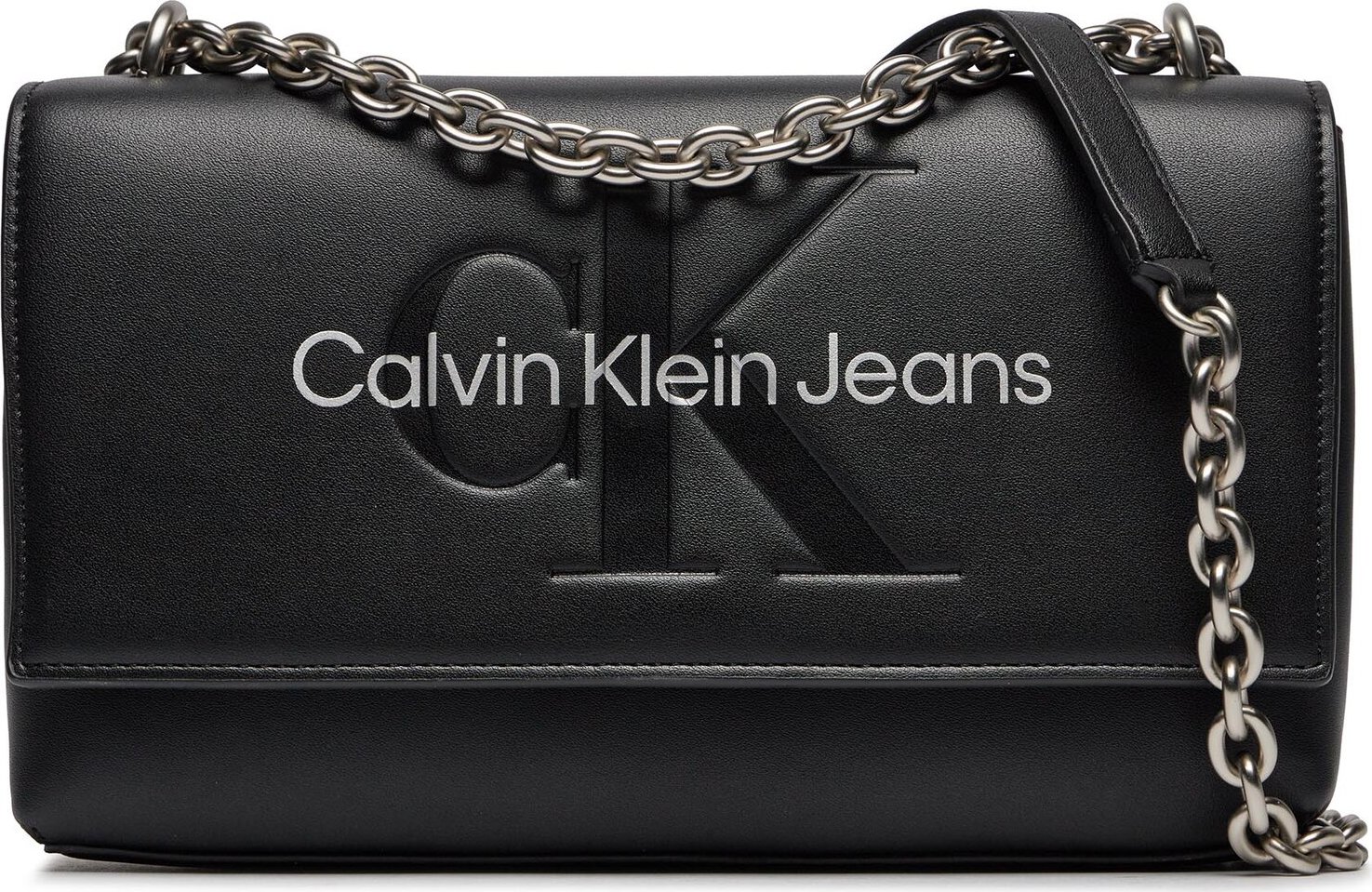 Kabelka Calvin Klein Jeans Sculpted Ew Flap Conv25 Mono K60K611866 Black/Metallic Logo 0GL