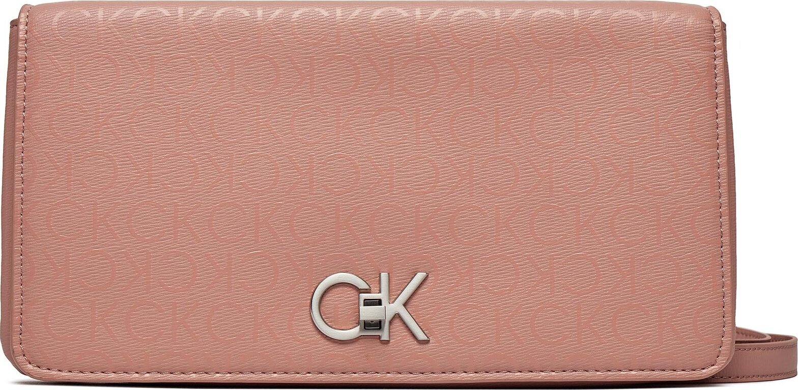 Kabelka Calvin Klein Re-Lock Double Gusette _Epi Mono K60K611347 Ash Rose Mono VB8