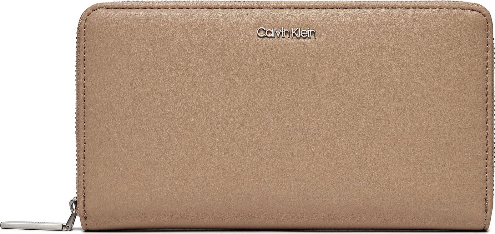 Velká dámská peněženka Calvin Klein Ck Must Z/A Wallet Xl K60K608164 Silver Mink PFA