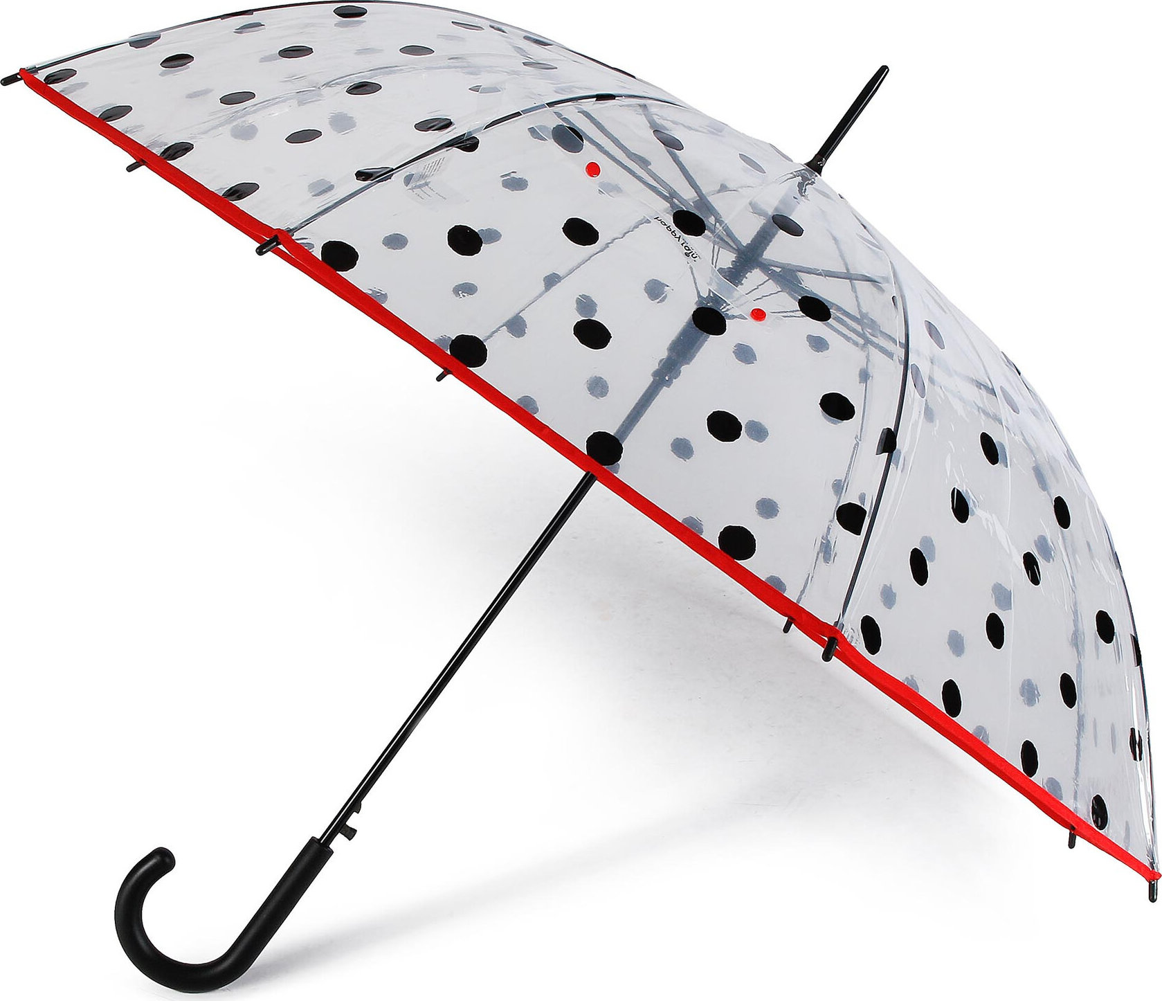 Deštník Happy Rain Long Ac 40986 Clear Black/Red Dots