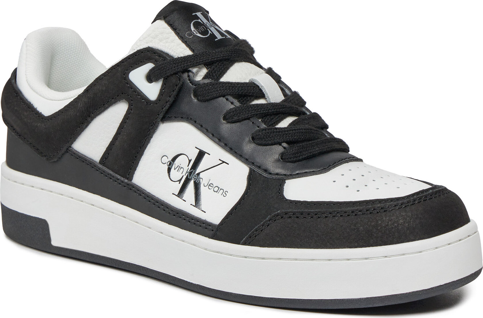 Sneakersy Calvin Klein Jeans Basket Cupsole Low Mix Ml Fad YW0YW01301 Black/Bright White 0GM