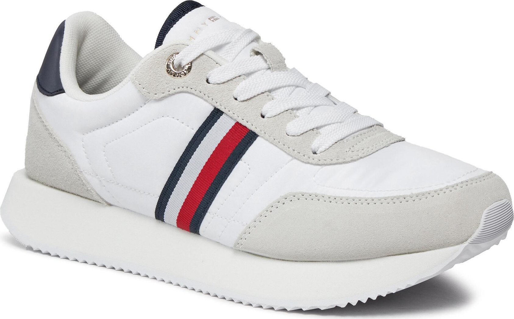 Sneakersy Tommy Hilfiger Essential Runner Global Stripes FW0FW07831 White YBS