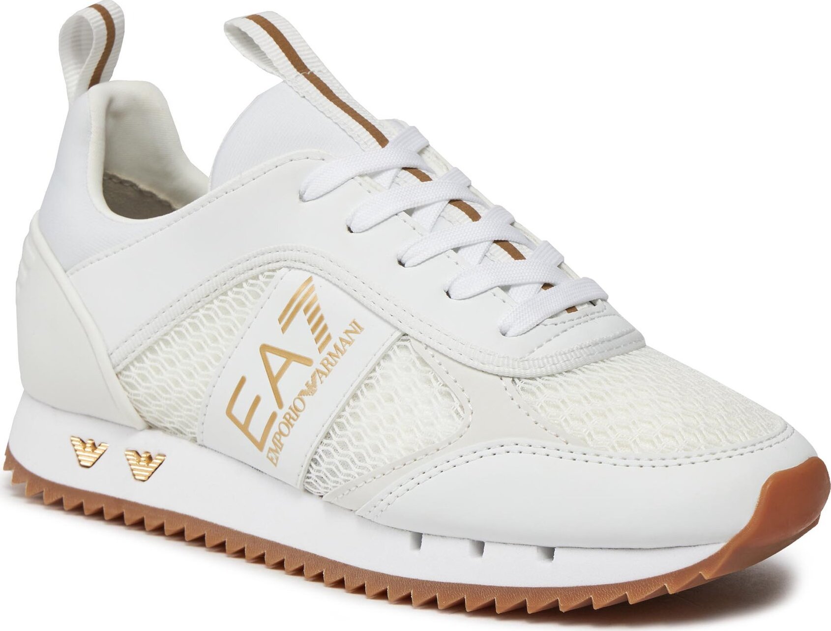 Sneakersy EA7 Emporio Armani X8X027 XK050 T603 Trip. Wht+Gold+Honey