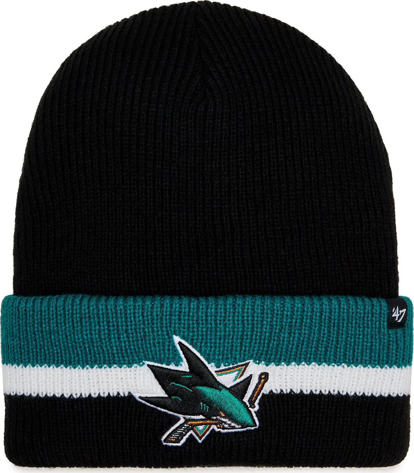 Čepice 47 Brand NHL San Jose Sharks Split Cuff 47 H-SPLCC22ACE-BK Black