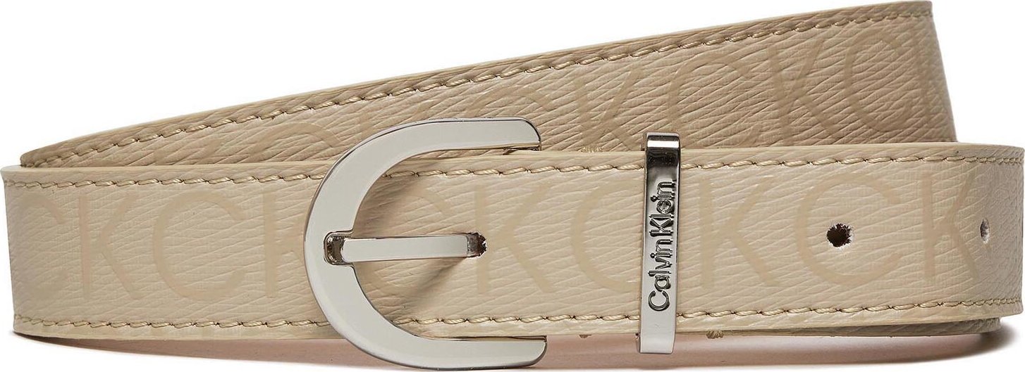 Dámský pásek Calvin Klein Round Buckle Belt 2.5 Epi Mono K60K611925 PEA