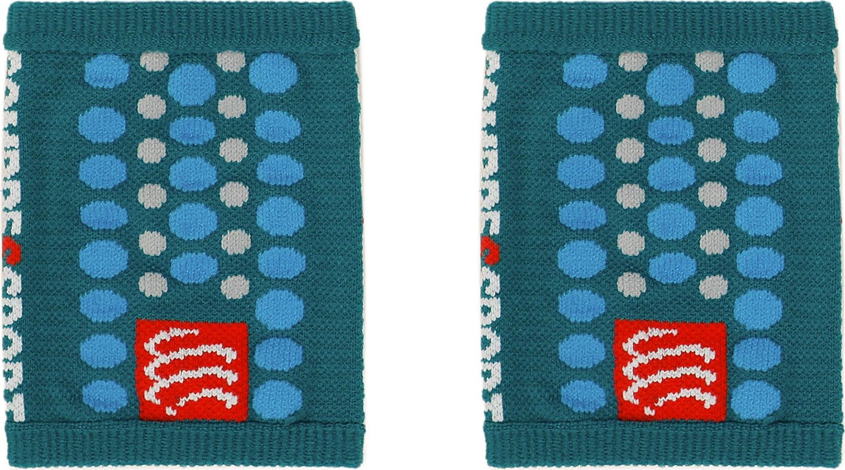 Sada potítek na ruku Compressport Sweatbands 3D.Dots WSTV2 Shaded Spruce/Hawaiian Ocean _0T