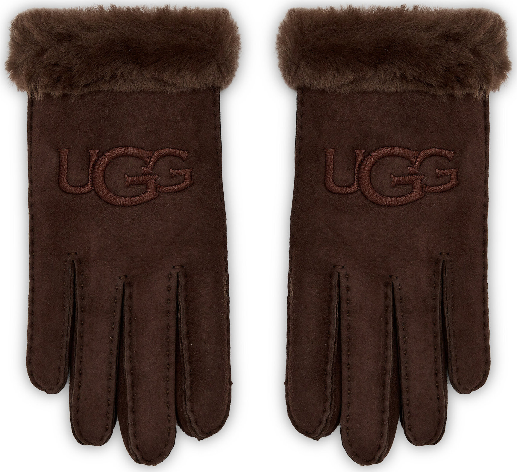 Dámské rukavice Ugg W Sheepskin Embroider Glove 20931 Burnt Cedar