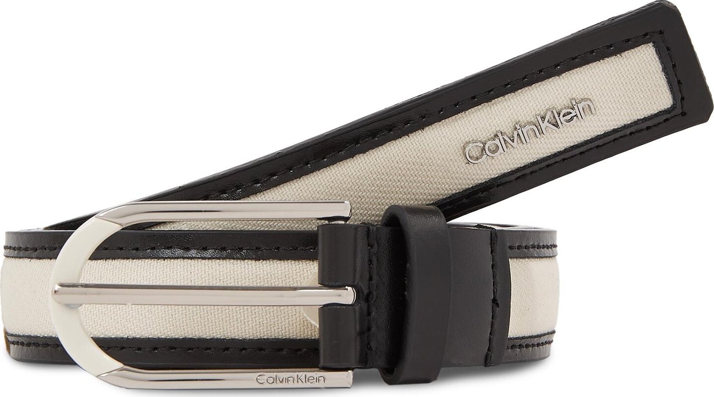 Dámský pásek Calvin Klein Summer Story Canvas 2.5 Belt K60K611996 Dk Ecru Canvas