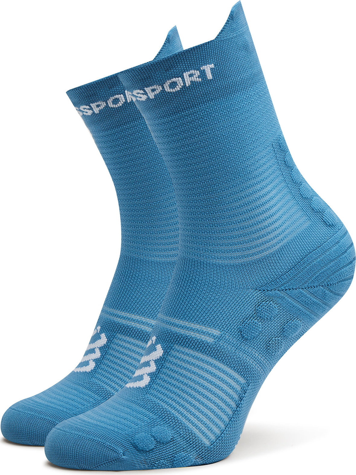 Klasické ponožky Unisex Compressport Pro Racing V4.0 Run High XU00046B Niagara Blue/White