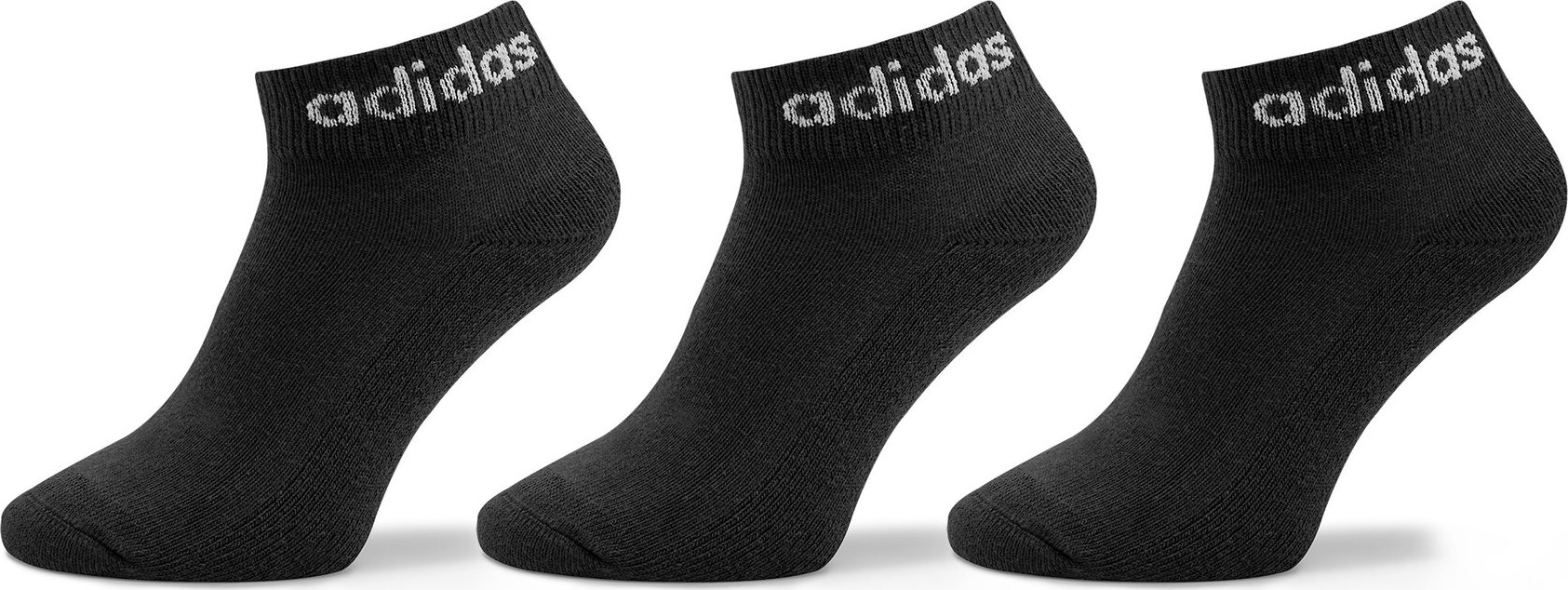 Nízké ponožky Unisex adidas Linear Ankle Socks Cushioned Socks 3 Pairs IC1303 Černá