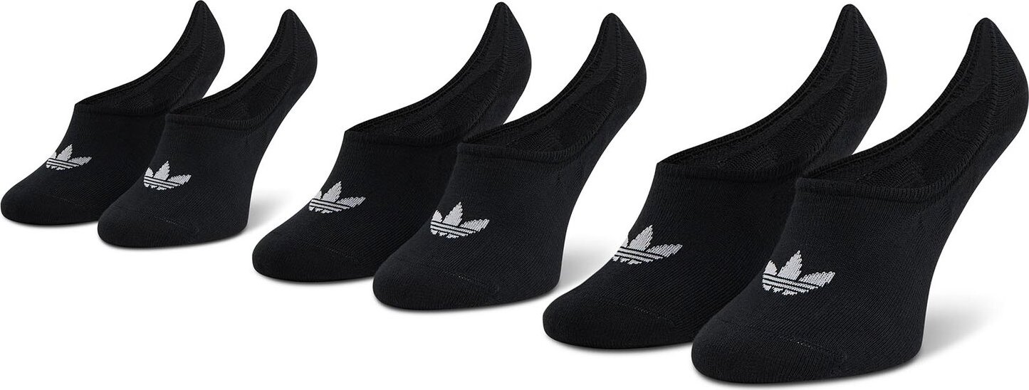 Sada 3 párů kotníkových ponožek unisex adidas No-Show Socks 3P FM0677 Černá