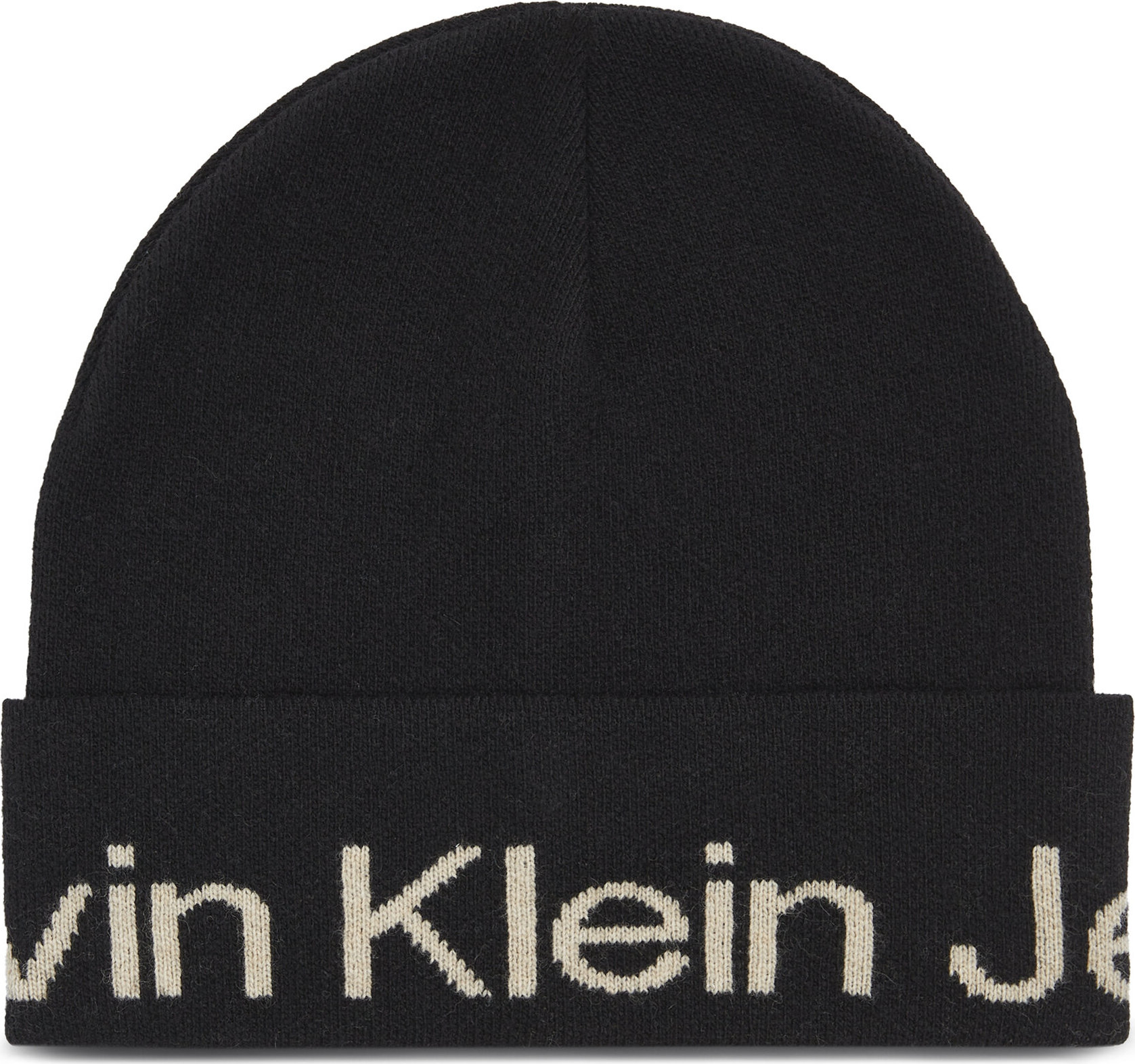 Čepice Calvin Klein Jeans Logo Beanie K60K611271 Černá