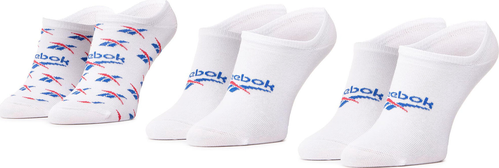 Sada 3 párů kotníkových ponožek unisex Reebok Cl Fo Invisible Sock 3P GG6680 Bílá