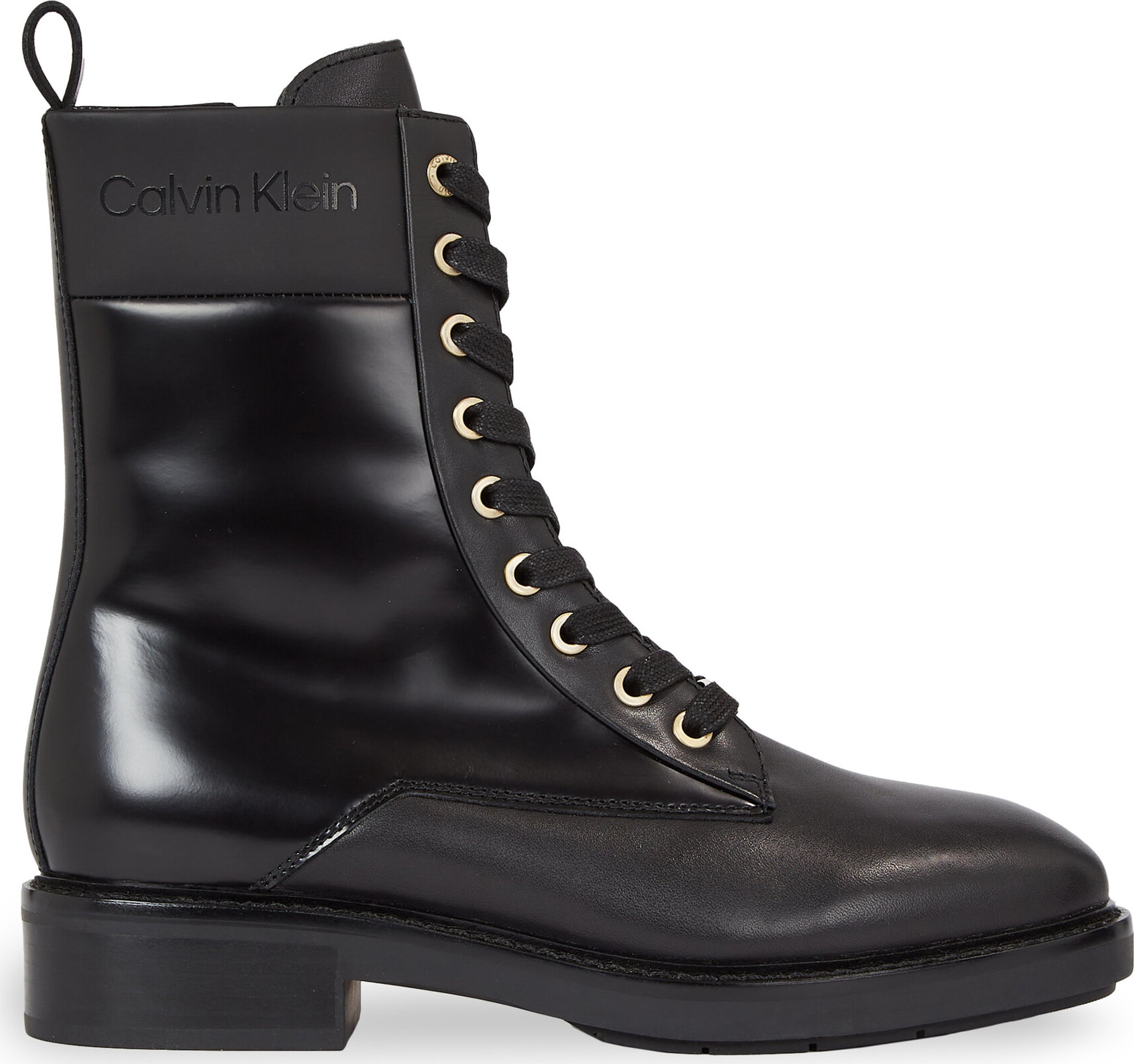 Turistická obuv Calvin Klein Rubber Sole Combat Boot Lg Wl HW0HW01715 Černá