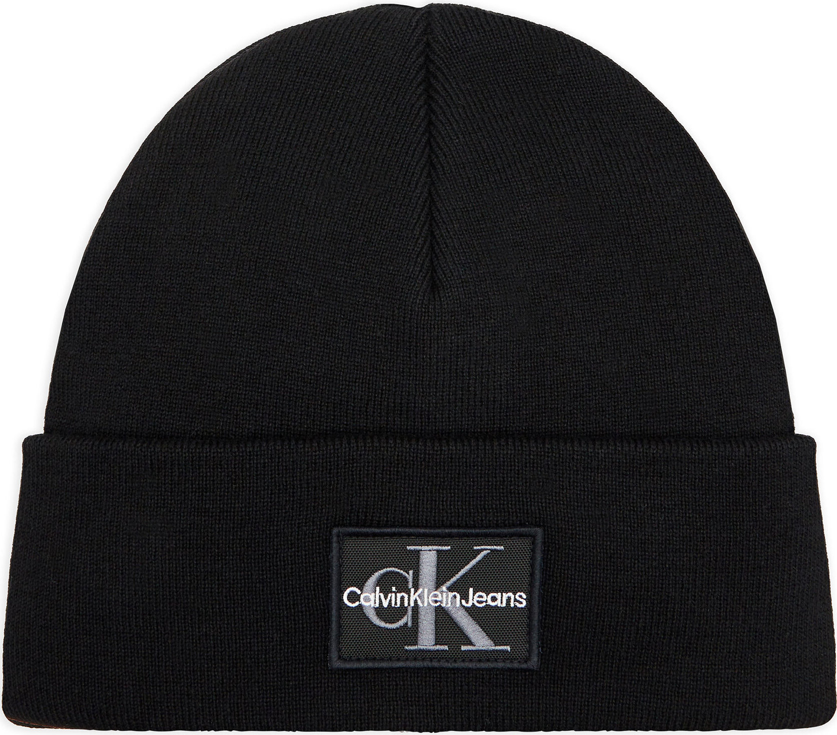 Čepice Calvin Klein Jeans Mono Logo Patch Beanie K50K512148 Černá