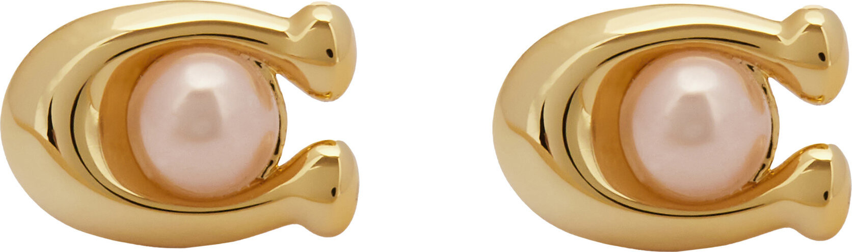 Naušnice Coach Pearl Signature C Stud Earrings 37341922GLD651 Zlatá