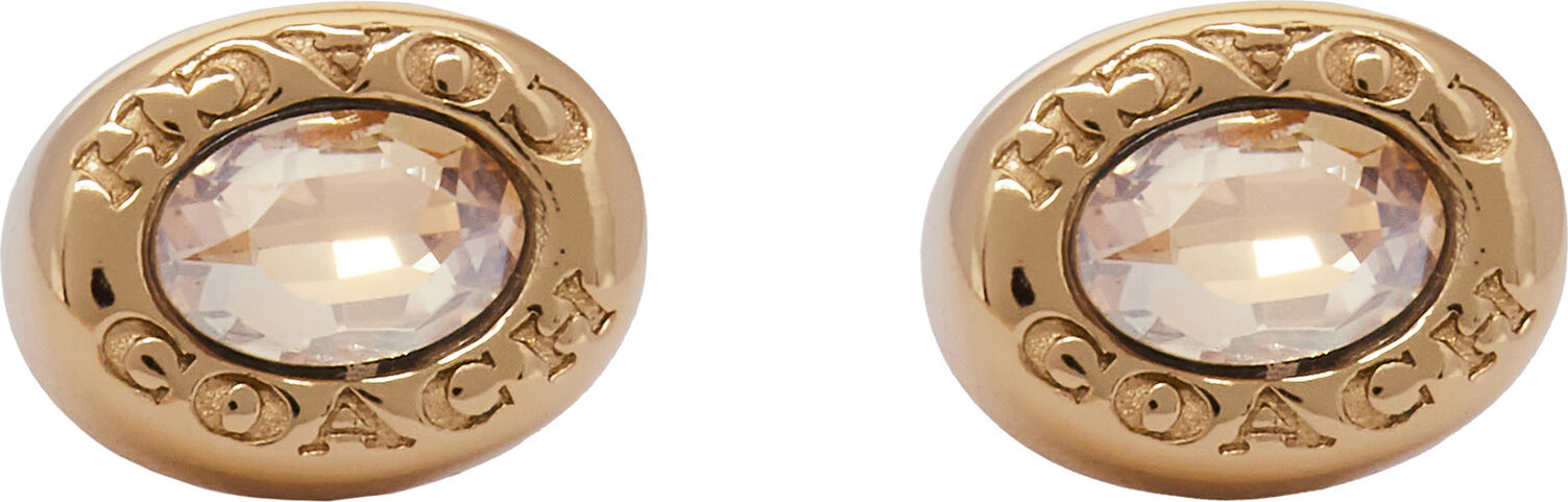 Naušnice Coach Signature Logo Stone Stud Earrings 37335729GLD230 Zlatá