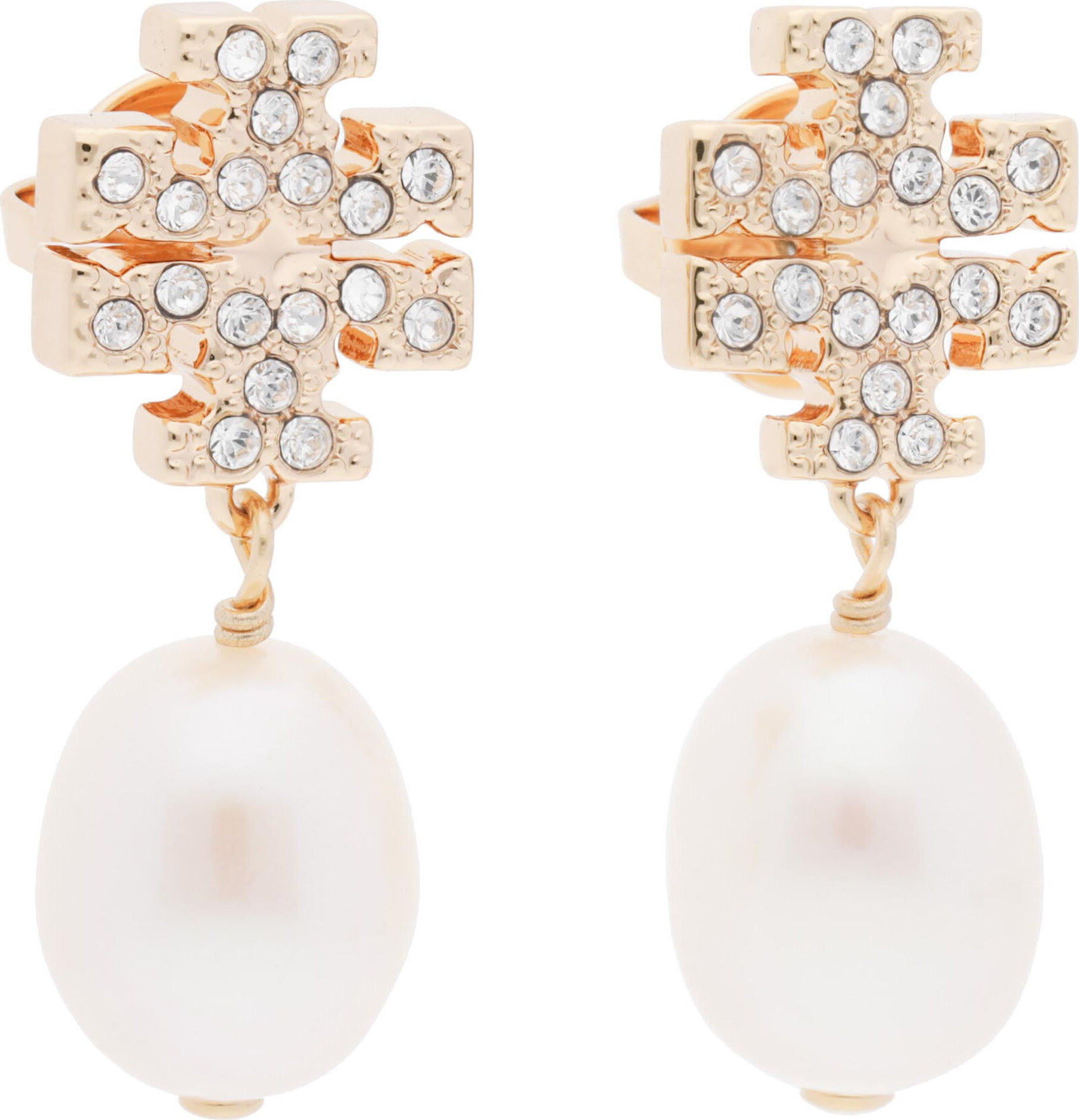 Naušnice Tory Burch Kira Pave Pearl Drop Earring 60525 Zlatá