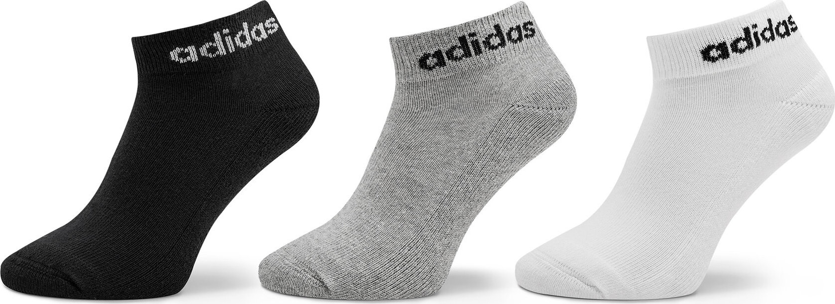 Nízké ponožky Unisex adidas Linear Ankle Socks Cushioned Socks 3 Pairs IC1304 Šedá