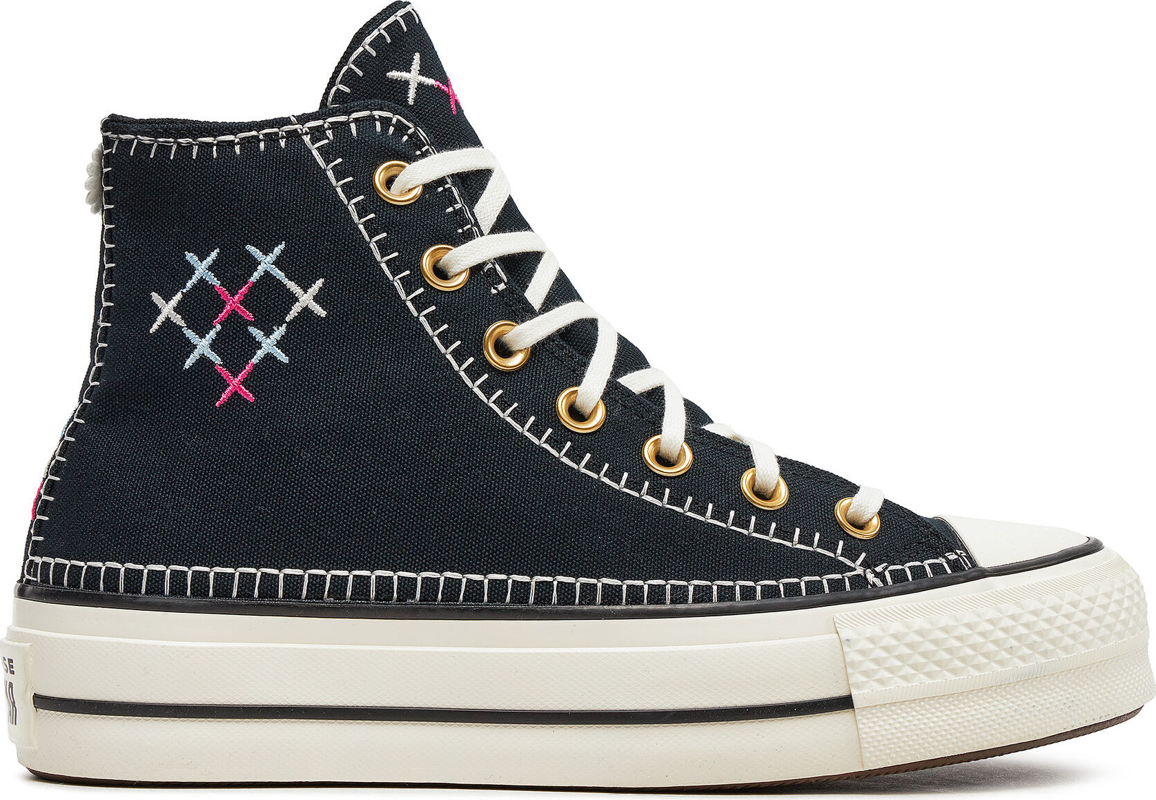 Plátěnky Converse Chuck Taylor All Star Lift Crafted Stitching Platform A08731C Černá