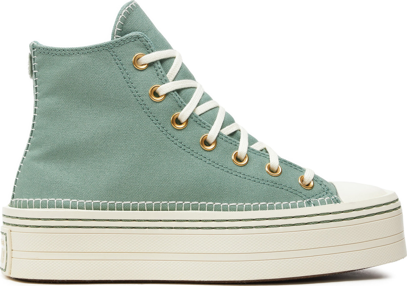 Plátěnky Converse Chuck Taylor All Star Modern Lift Platform Crafted Stitching A07547C Zelená