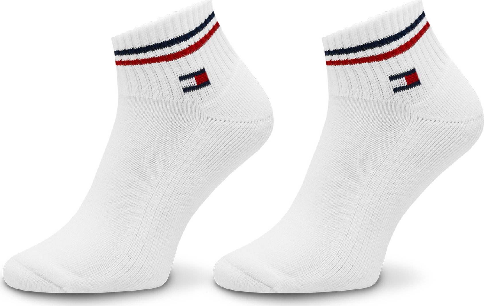 Sada 2 párů nízkých ponožek unisex Tommy Hilfiger 701228177 Bílá