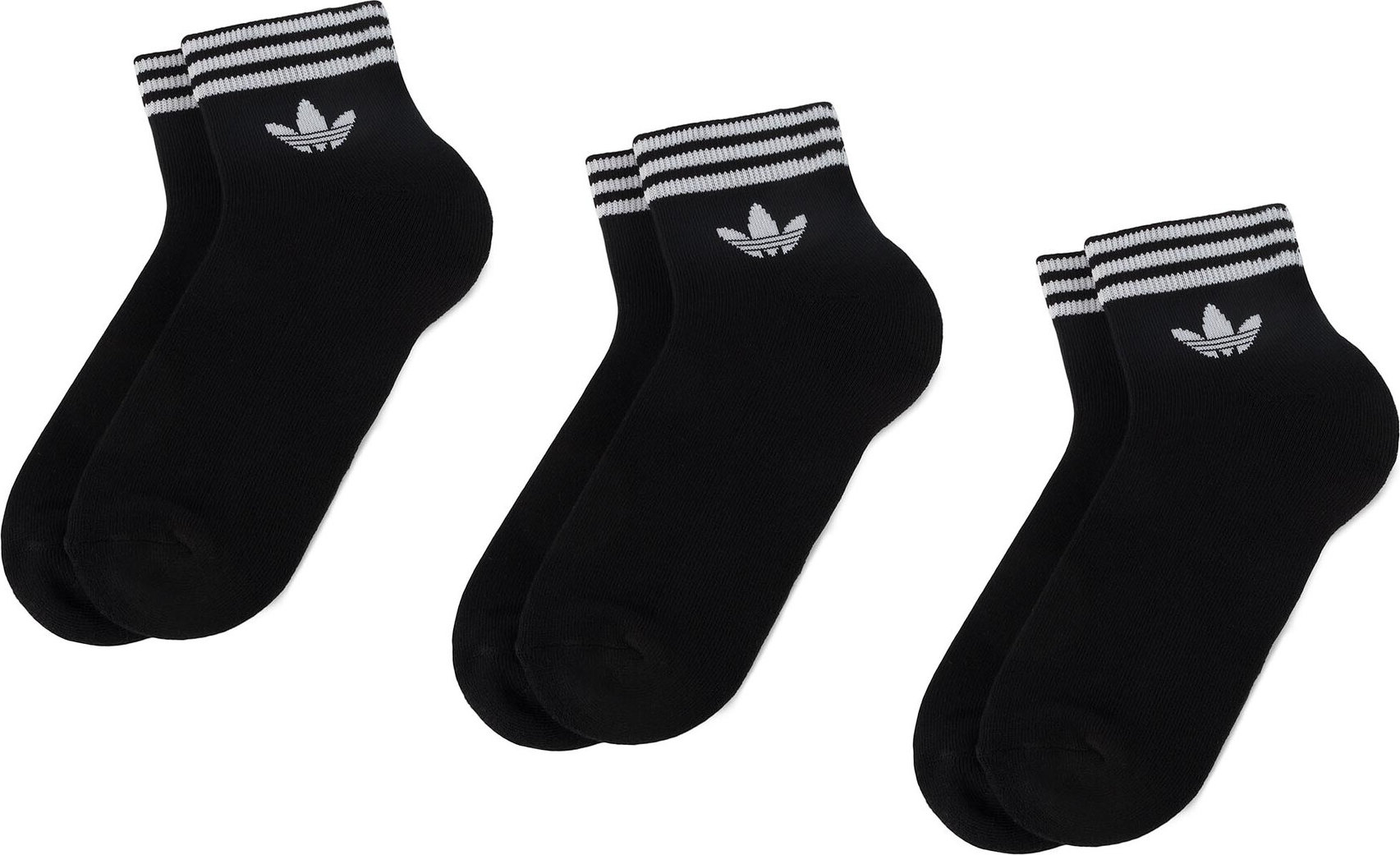 Sada 3 párů nízkých ponožek unisex adidas Tref Ank Sck Hc EE1151 Černá