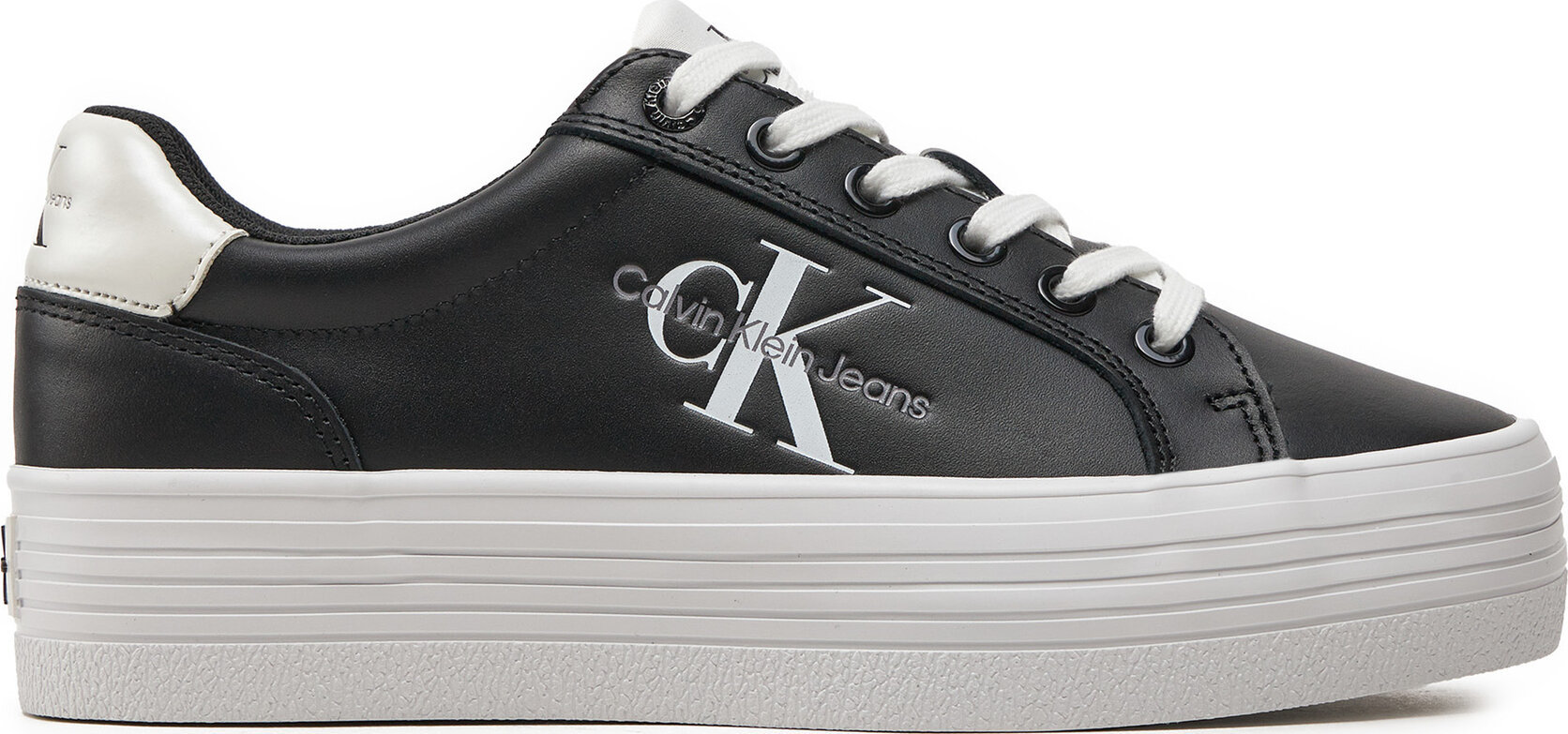 Sneakersy Calvin Klein Jeans Vulc Flatform Laceup Lth YW0YW01474 Černá