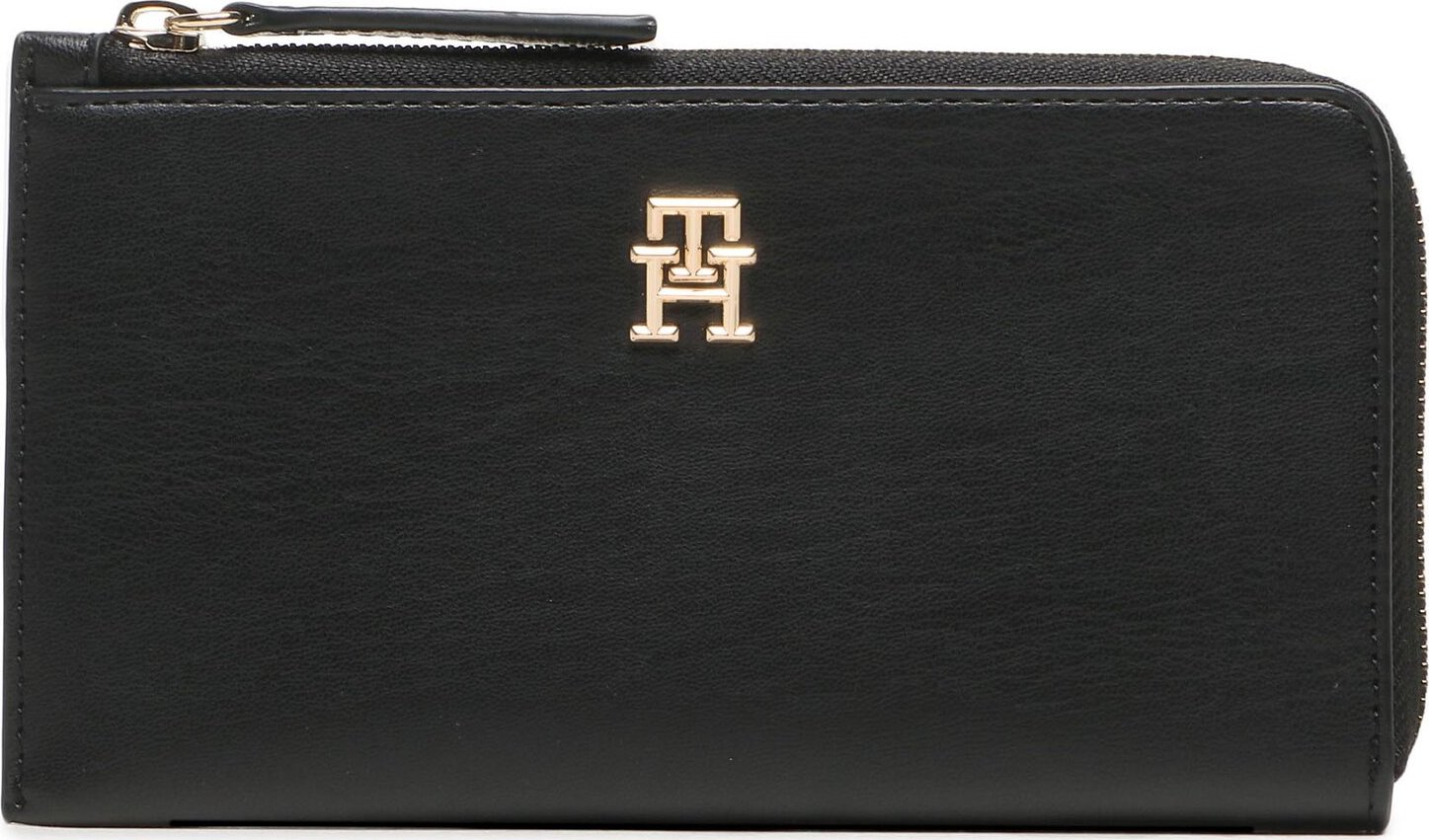 Velká dámská peněženka Tommy Hilfiger Th Feminine Large Slim Wallet AW0AW14890 Černá