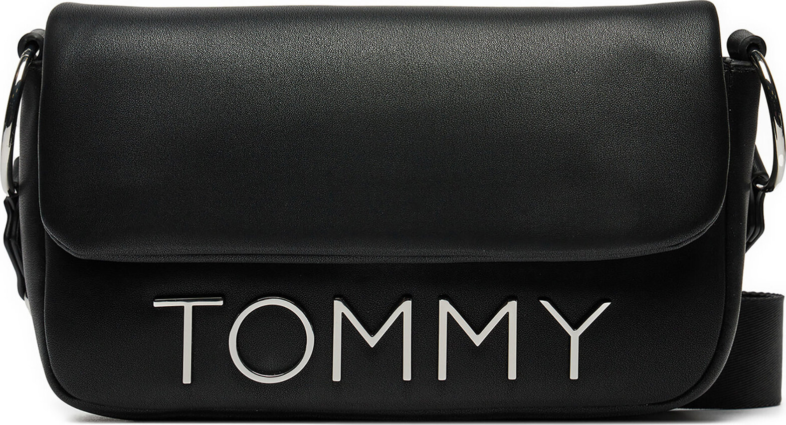 Kabelka Tommy Jeans Tjw Bold Elongated Flap Cross. AW0AW16258 Černá