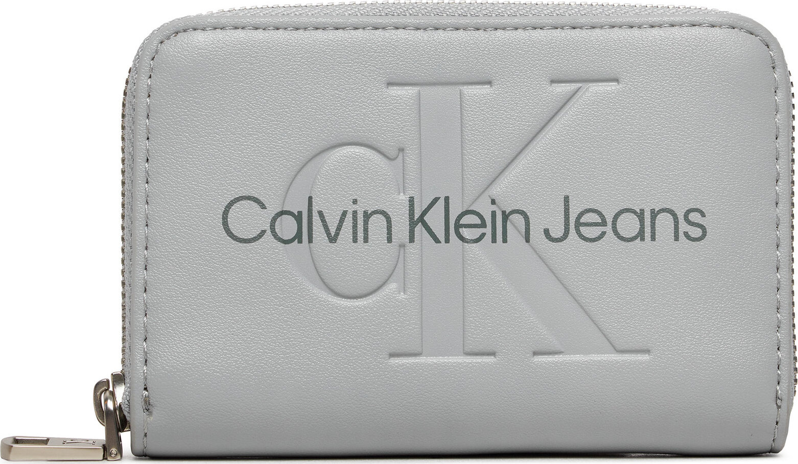 Malá dámská peněženka Calvin Klein Jeans Sculpted Med Zip Around Mono K60K612255 Šedá