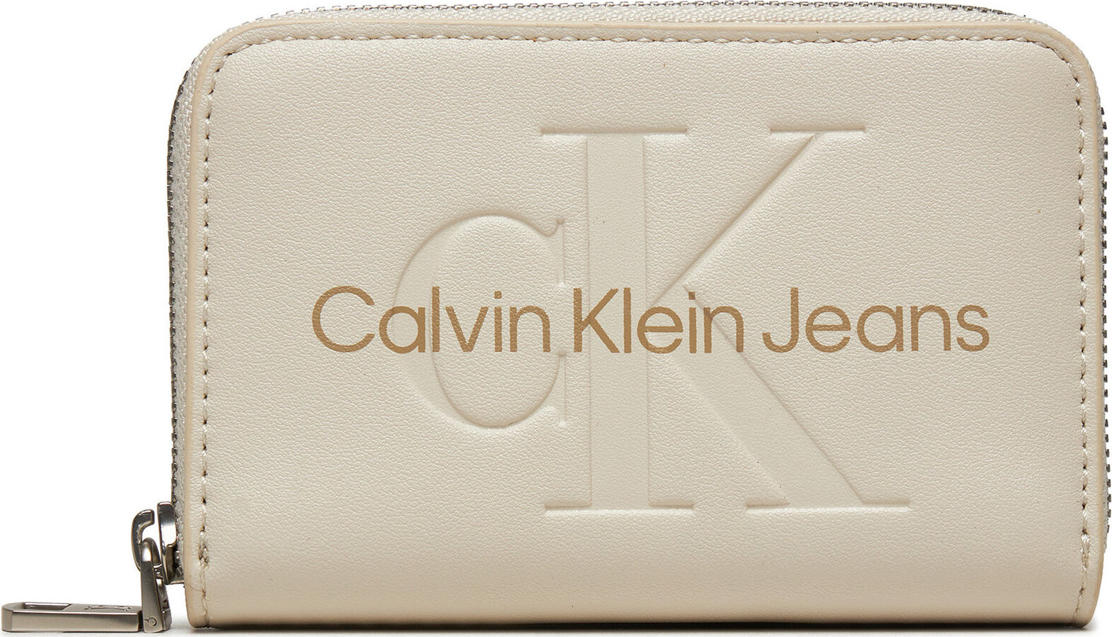 Malá dámská peněženka Calvin Klein Jeans Zip Around Mono K60K612255 Écru