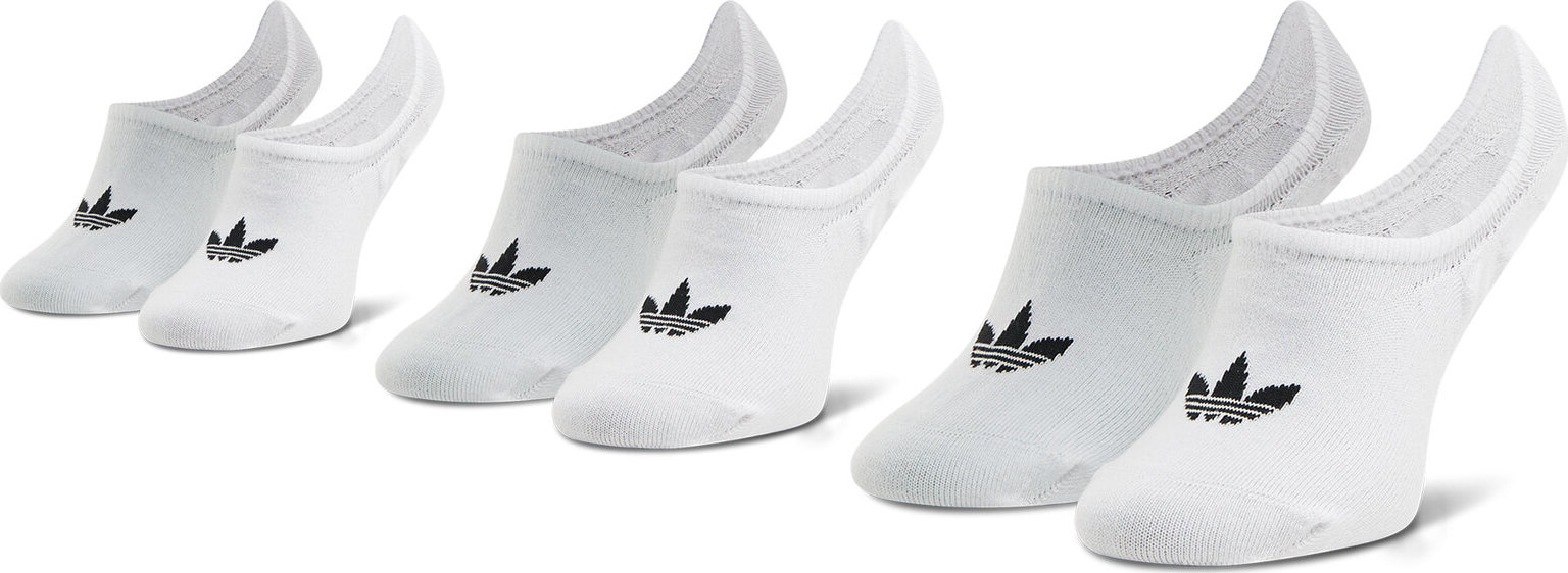 Sada 3 párů kotníkových ponožek unisex adidas No-Show Socks 3P FM0676 Bílá